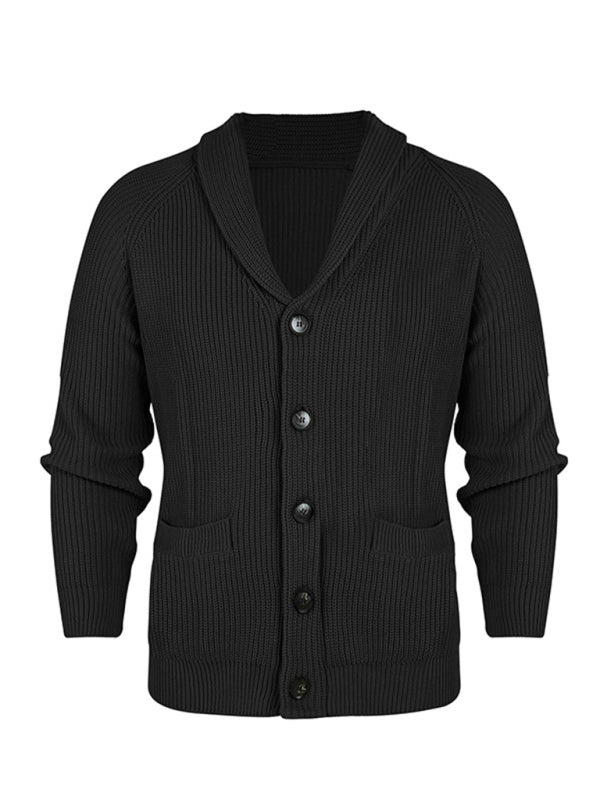 Men's new style lapel long sleeve knitted jacket fashion sweater Shello's Creative Boutique
