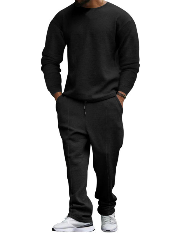 Men's new long-sleeved trousers round-neck casual suit Shello's Creative Boutique