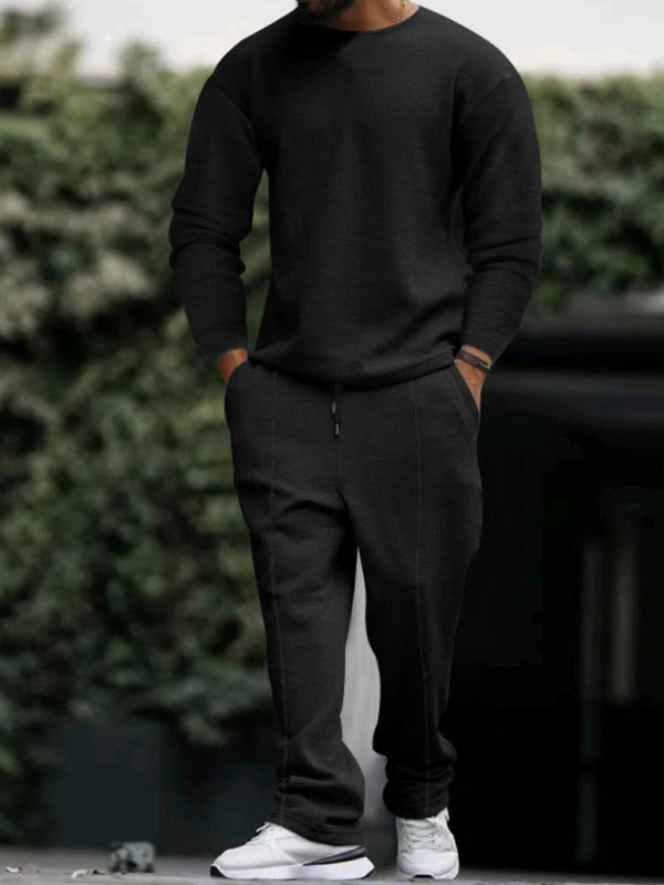 Men's new long-sleeved trousers round-neck casual suit Shello's Creative Boutique