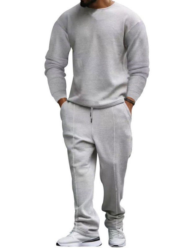 Men's new long-sleeved trousers round-neck casual suit Shello's Creative Boutique