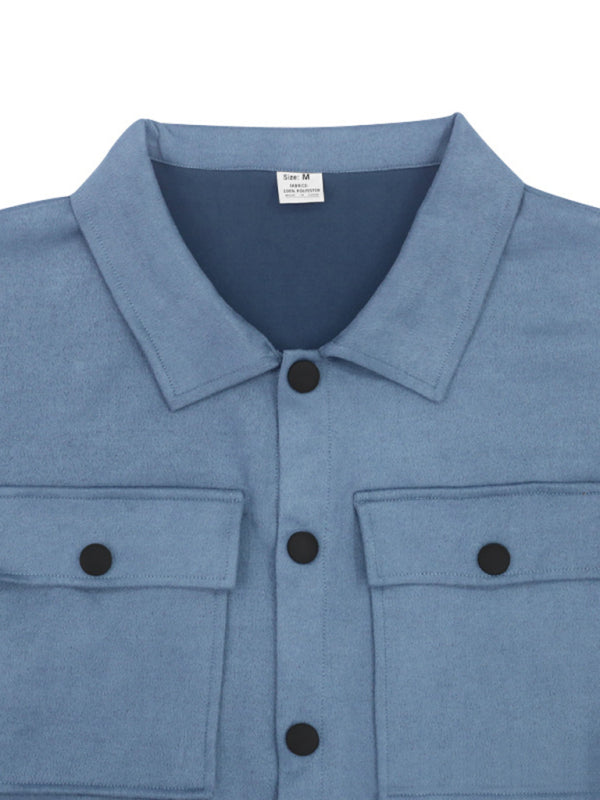 Men's new long-sleeved trousers single-breasted jacket solid color slim two-piece set Shello's Creative Boutique