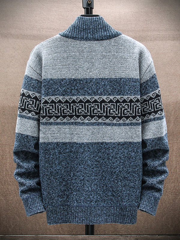 Men's new fashion stand-up collar cardigan sweater zipper style sweater Shello's Creative Boutique