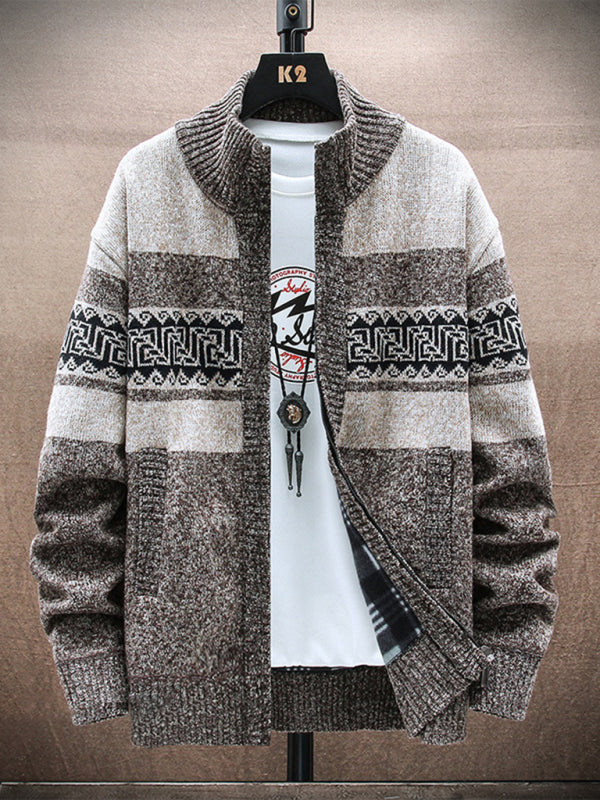 Men's new fashion stand-up collar cardigan sweater zipper style sweater Shello's Creative Boutique