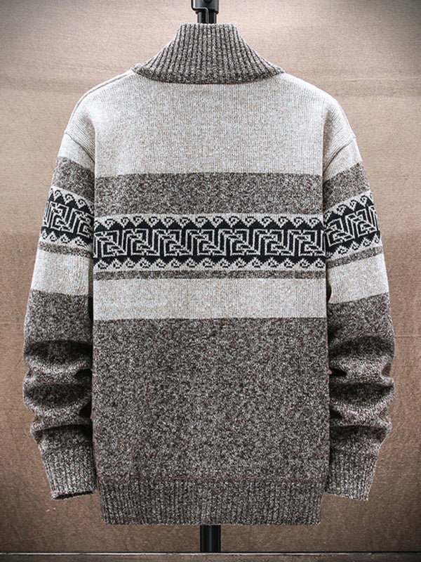 Men's new fashion stand-up collar cardigan sweater zipper style sweater Shello's Creative Boutique