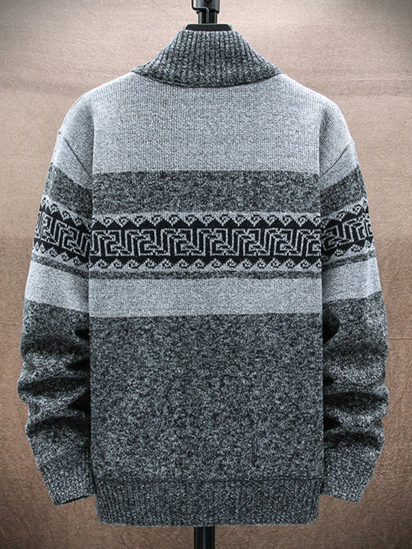 Men's new fashion stand-up collar cardigan sweater zipper style sweater Shello's Creative Boutique