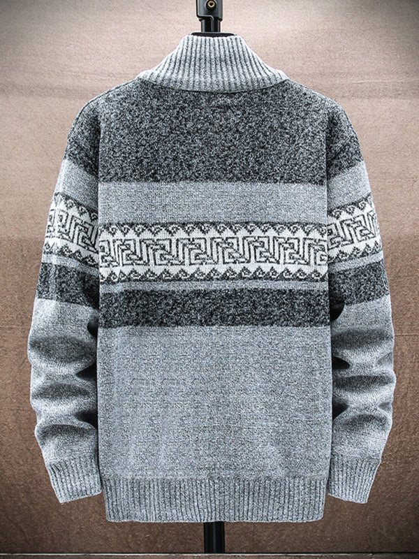 Men's new fashion stand-up collar cardigan sweater zipper style sweater Shello's Creative Boutique