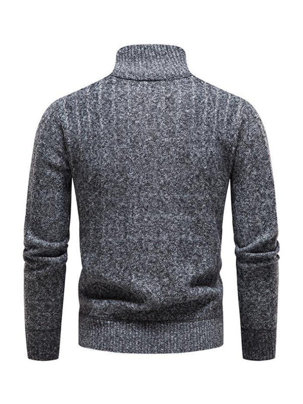 Men's stand collar zipper half cardigan sweater Shello's Creative Boutique
