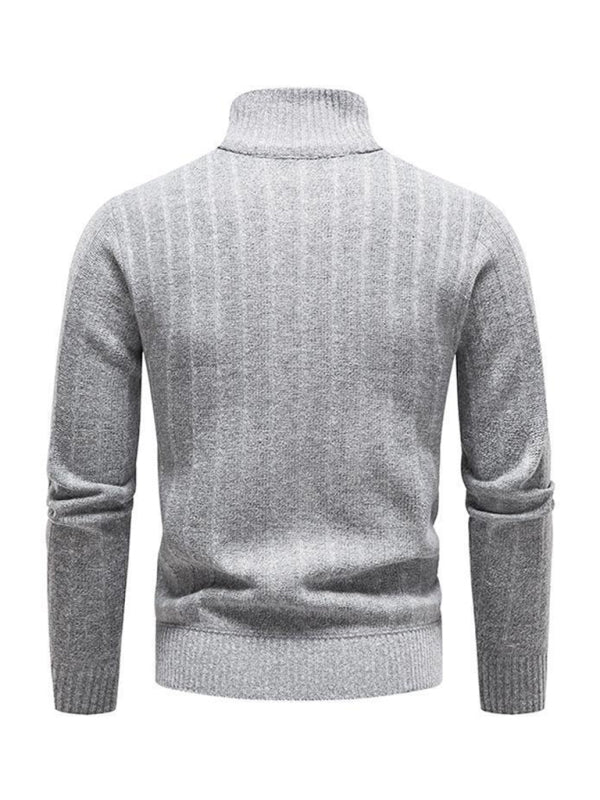 Men's stand collar zipper half cardigan sweater Shello's Creative Boutique