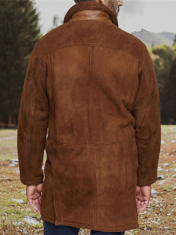 Men's mid-length loose zipper woolen coat Shello's Creative Boutique