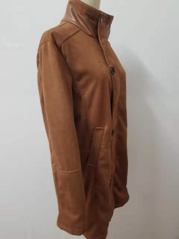 Men's mid-length loose zipper woolen coat Shello's Creative Boutique