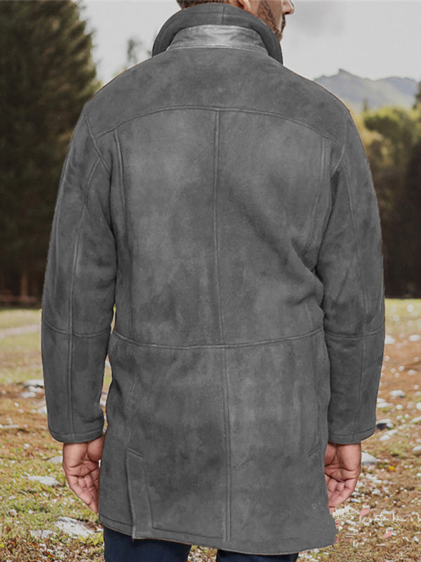 Men's mid-length loose zipper woolen coat Shello's Creative Boutique