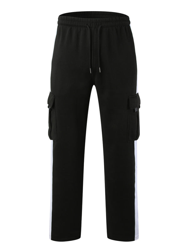 Men's autumn and winter velvet loose multi-pocket lanyard overalls Shello's Creative Boutique