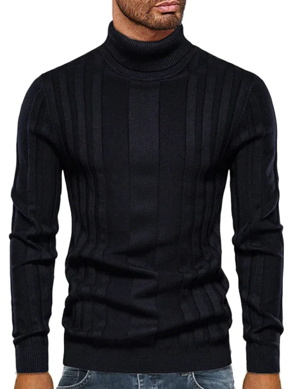 Men's New Casual Knitted Basic Base Pullover Turtleneck Sweater - Shello's Creative Boutique
