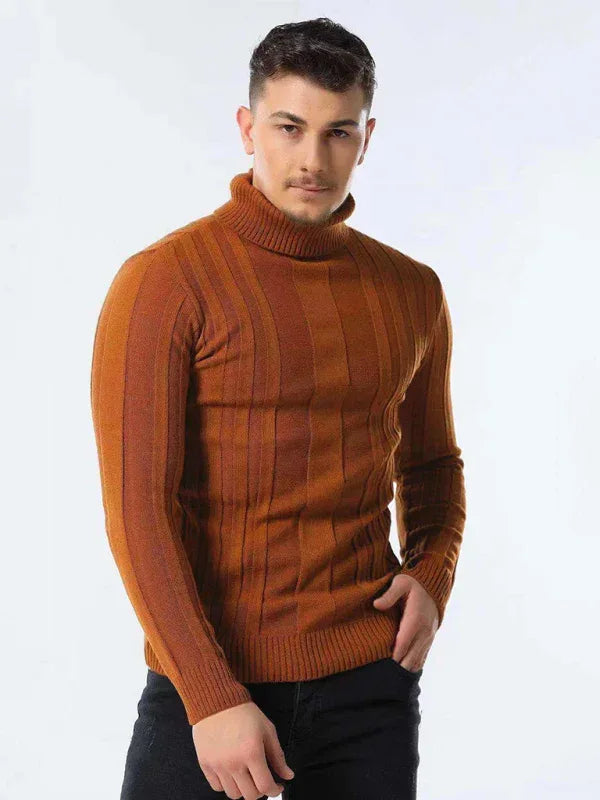 Men's New Casual Knitted Basic Base Pullover Turtleneck Sweater - Shello's Creative Boutique