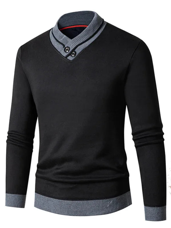 Men's New Half Turtleneck Plus Velvet Slim Long-Sleeved Sweater - Shello's Creative Boutique