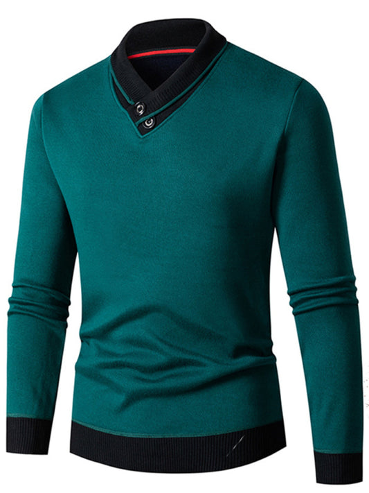 Men's new half turtleneck plus velvet slim long-sleeved sweater Shello's Creative Boutique