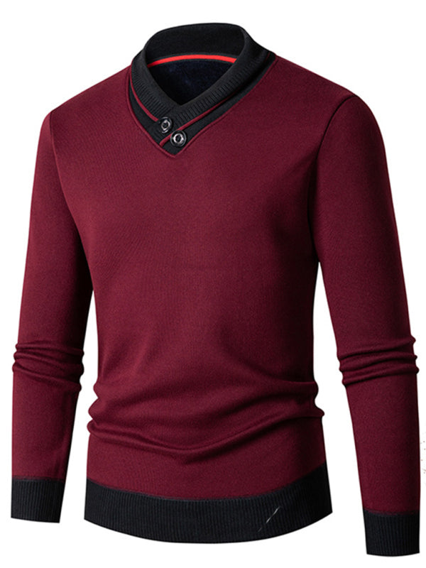 Men's new half turtleneck plus velvet slim long-sleeved sweater Shello's Creative Boutique