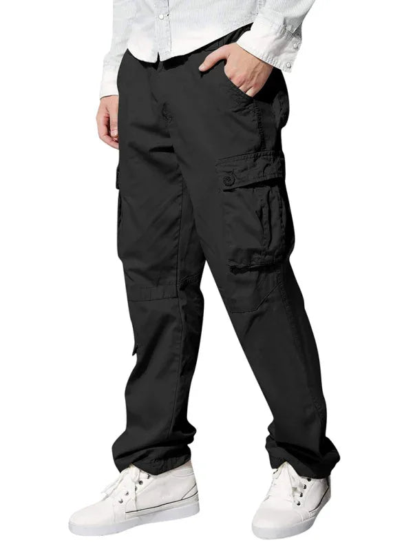 Men's multi-pocket loose casual straight cargo pants - Shello's Creative Boutique