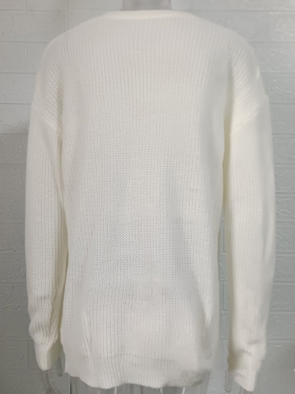 Men's new solid color round neck long sleeve pullover sweater Shello's Creative Boutique