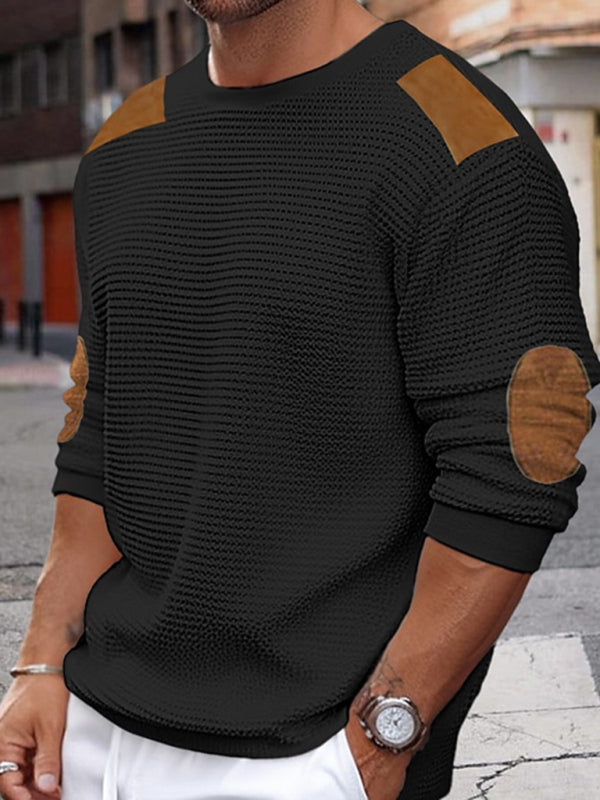 Men's Autumn-Winter Patchwork Textured Sweater Shello's Creative Boutique