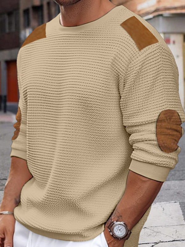 Men's Autumn-Winter Patchwork Textured Sweater Shello's Creative Boutique