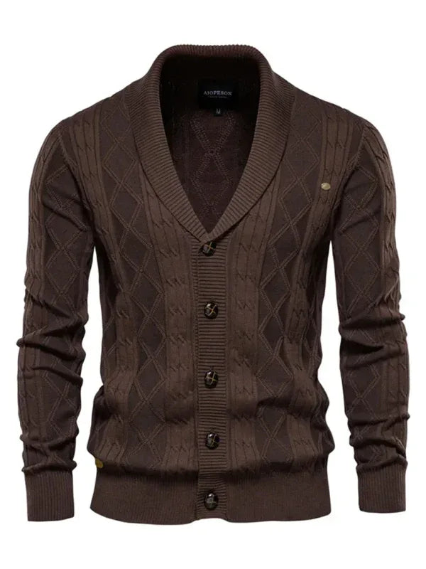 Men's Fashion Self Design Knit Cardigan - Shello's Creative Boutique