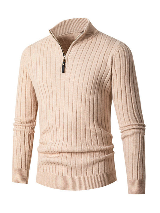 Men's casual solid color round neck stretch knitted sweater Shello's Creative Boutique