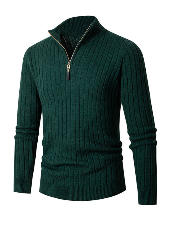 Men's casual solid color round neck stretch knitted sweater Shello's Creative Boutique