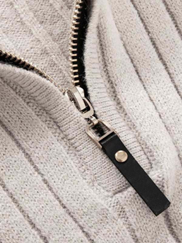 Men's casual solid color round neck stretch knitted sweater Shello's Creative Boutique