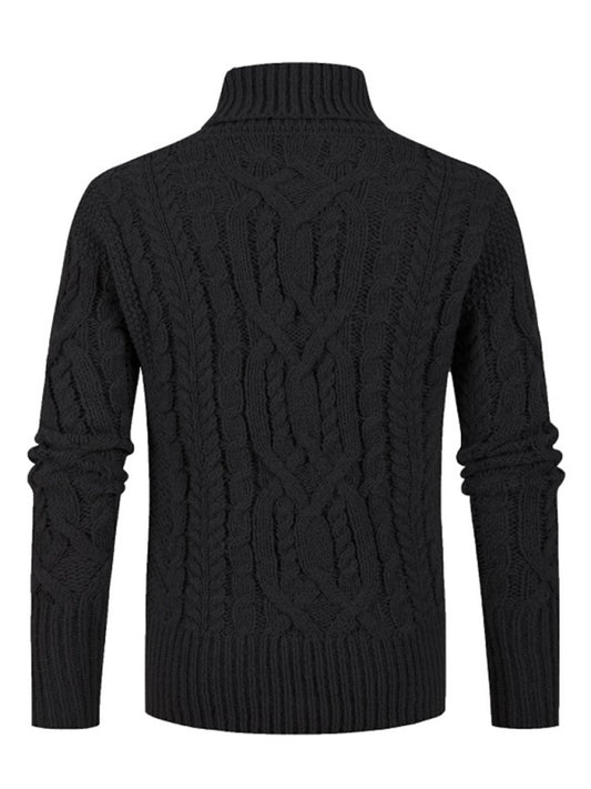 Men's new solid color twist pullover long-sleeved sweater Shello's Creative Boutique
