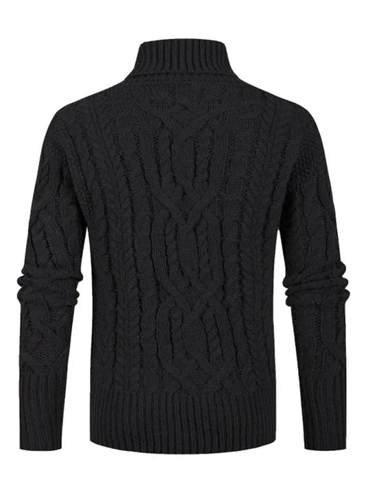 Men's New Solid Color Twist Pullover Long-Sleeved Sweater - Shello's Creative Boutique