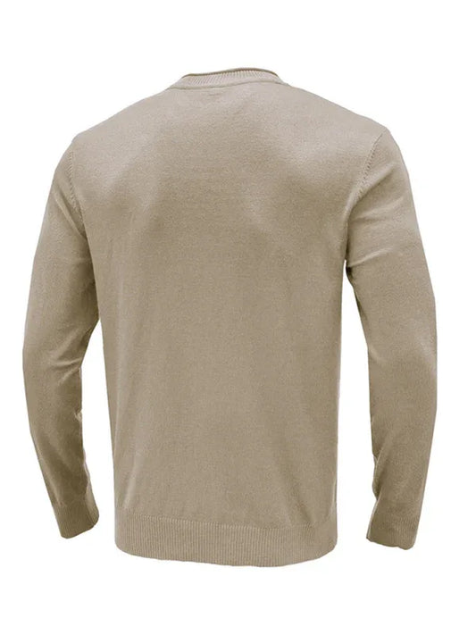 Men's New Solid Colour Long Sleeve Sweater - Shello's Creative Boutique