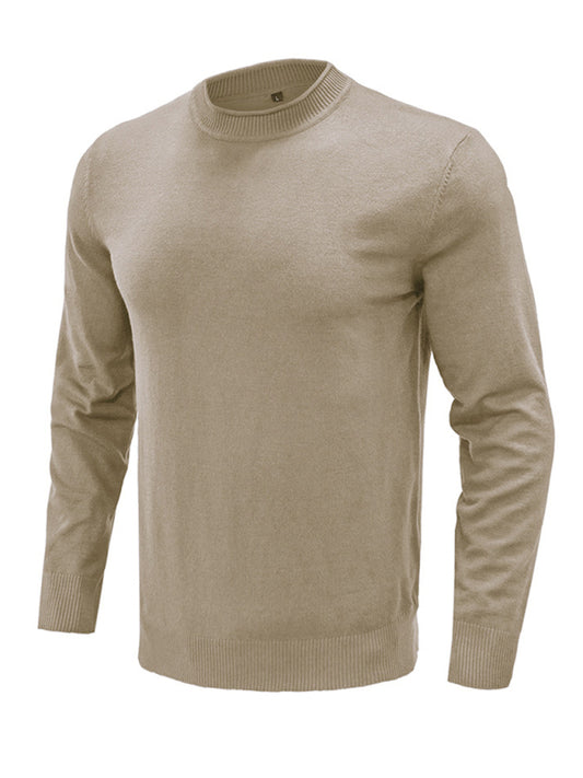 Men's new solid color long sleeve sweater Shello's Creative Boutique