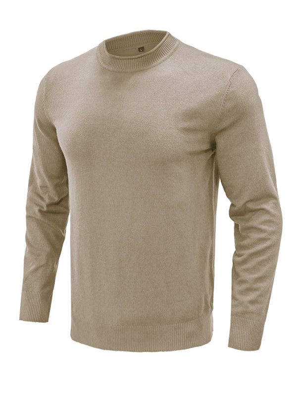 Men's new solid color long sleeve sweater Shello's Creative Boutique