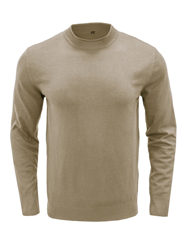 Men's new solid color long sleeve sweater Shello's Creative Boutique