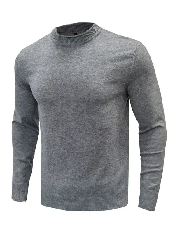 Men's New Solid Colour Long Sleeve Sweater - Shello's Creative Boutique