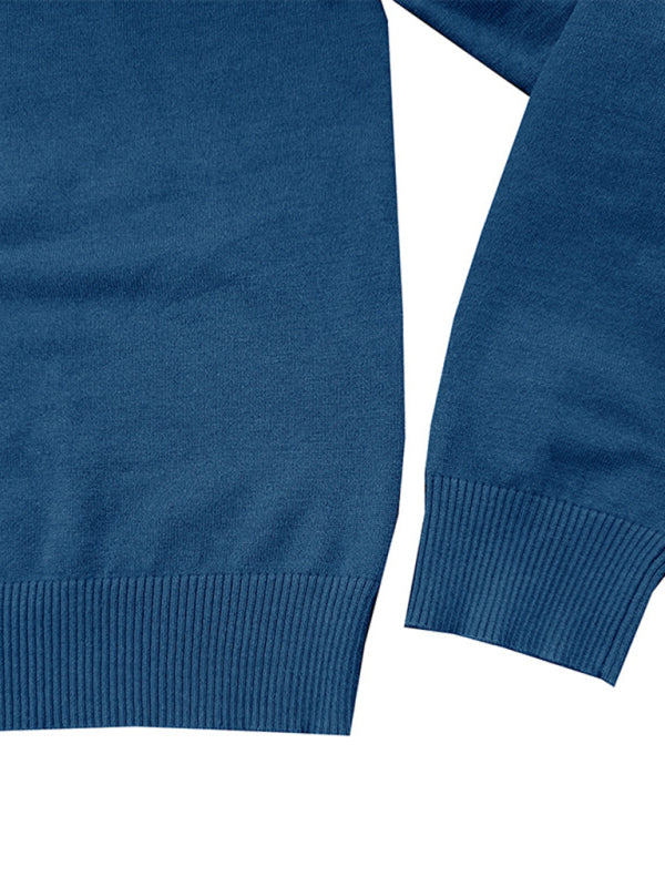 Men's new solid color long sleeve sweater Shello's Creative Boutique
