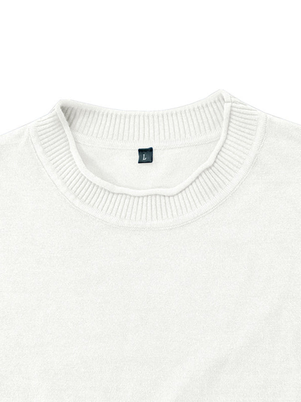 Men's new solid color long sleeve sweater Shello's Creative Boutique