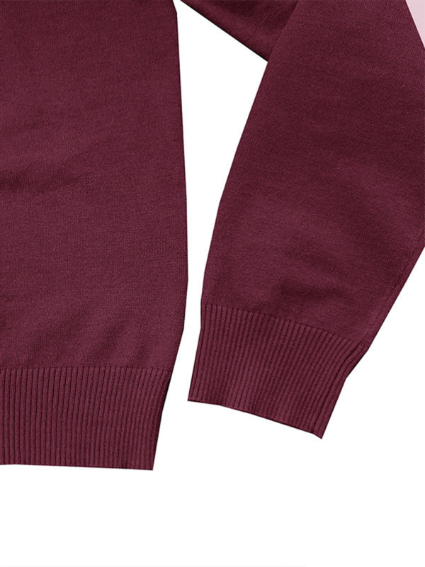 Men's new solid color long sleeve sweater Shello's Creative Boutique