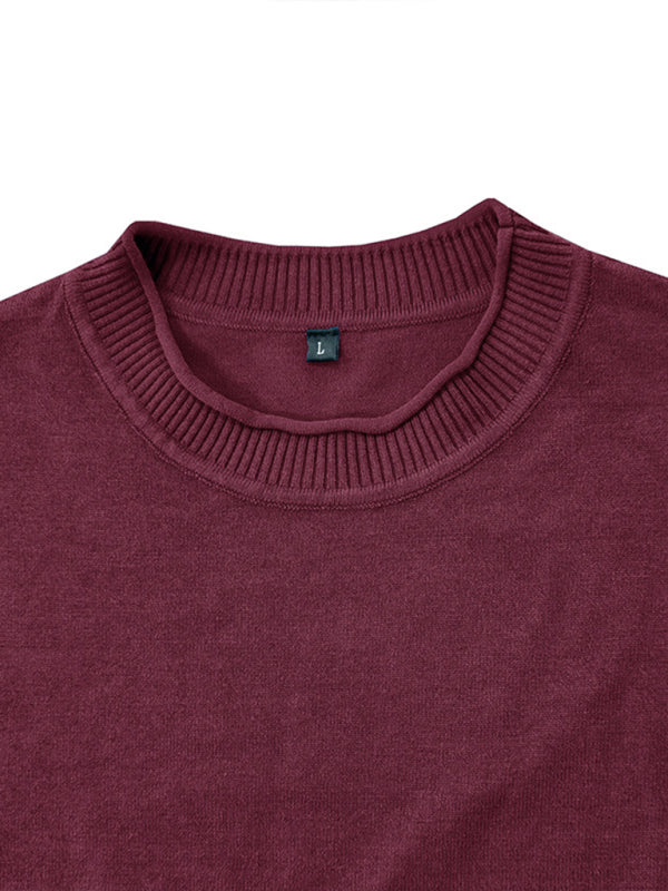 Men's new solid color long sleeve sweater Shello's Creative Boutique