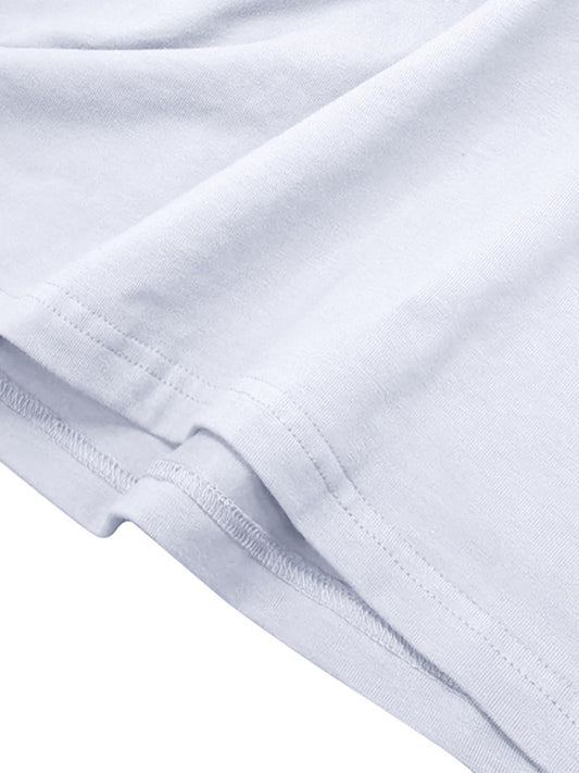 Men's new solid color round neck long sleeve cotton t-shirt Shello's Creative Boutique