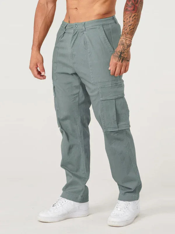 Men's spliced solid color casual sports loose overalls - Shello's Creative Boutique