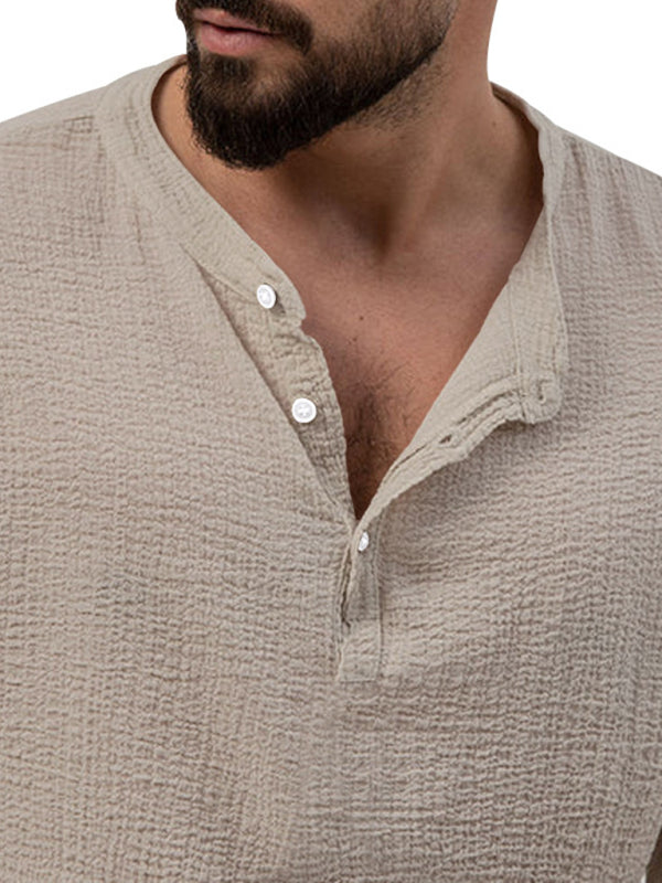 Men's new solid color casual long-sleeved shirt and trousers suit Shello's Creative Boutique