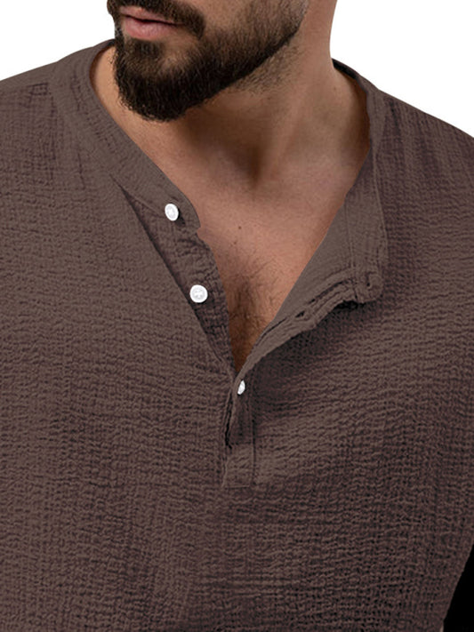 Men's new solid color casual long-sleeved shirt and trousers suit Shello's Creative Boutique