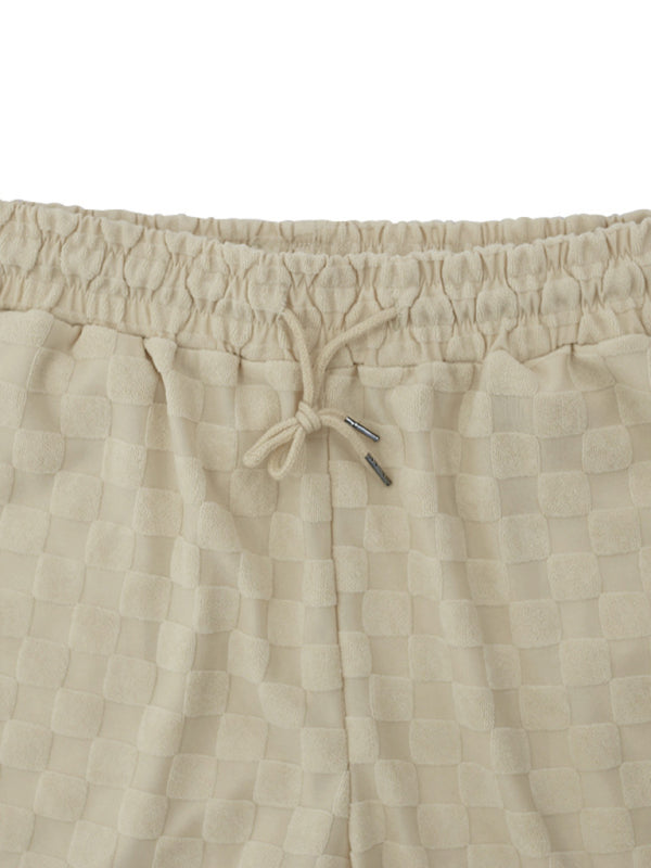 Men's jacquard checkerboard spring and summer loose sports and leisure two-piece suit Shello's Creative Boutique