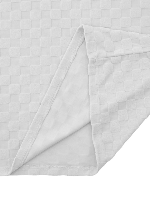 Men's jacquard checkerboard spring and summer loose sports and leisure two-piece suit Shello's Creative Boutique