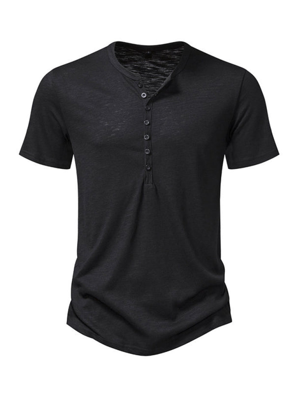 Men's Henley Casual Fashion Basic Short Sleeve T-Shirt Shello's Creative Boutique