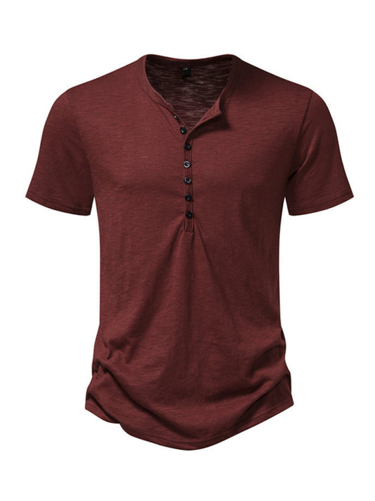 Men's Henley Casual Fashion Basic Short Sleeve T-Shirt Shello's Creative Boutique