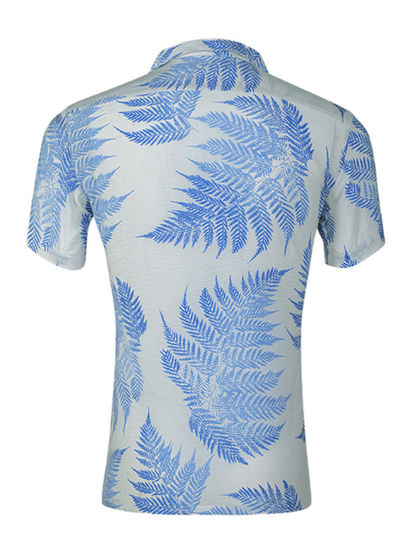 Men's Casual Loose Beach Wear Maple Leaf Print Short Sleeve Shirt Shello's Creative Boutique