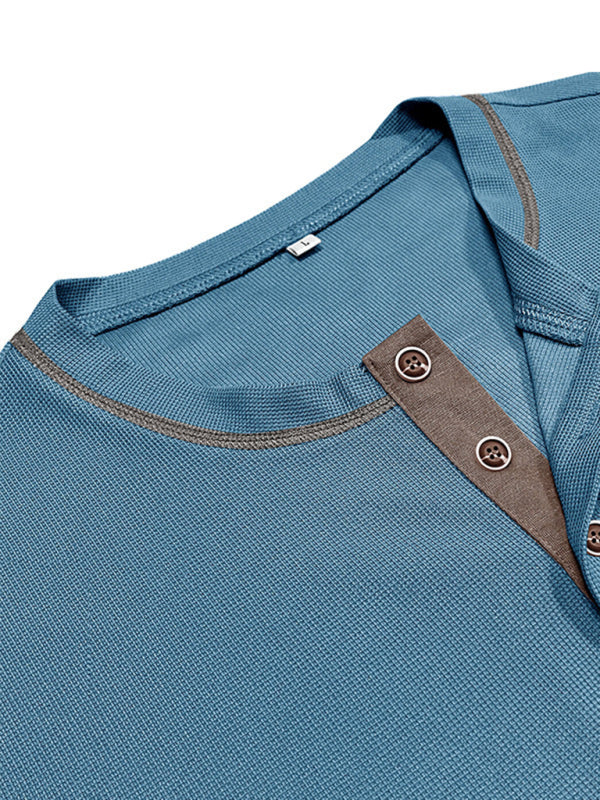 Men's American Vintage Henley Collar Short Sleeve T-Shirt Shello's Creative Boutique